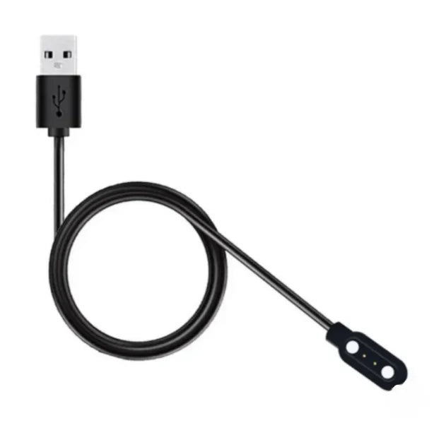 LifeWatch magnetic charging cable shown at an angle with USB connector.